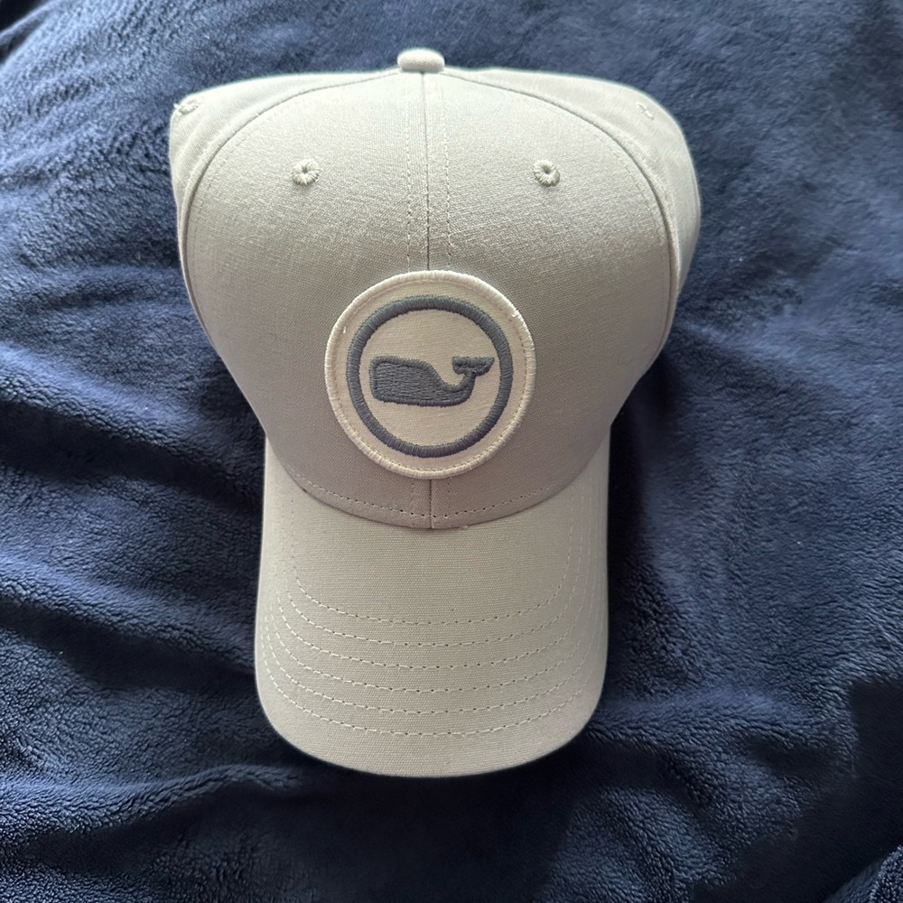 NWT MENS VINEYARD VINES CANVAS WHALE DOT BASEBALL CAP ONE SIZE.
